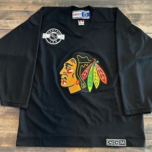 Early 90’s NHL CCM Chicago Blackhawks Center Ice Black Practice Jersey